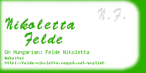 nikoletta felde business card